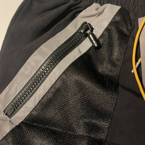 Rhude Black Gray Colorblock Shorts Yellow Lace Up Authentic Streetwear Size M - Picture 2 of 6